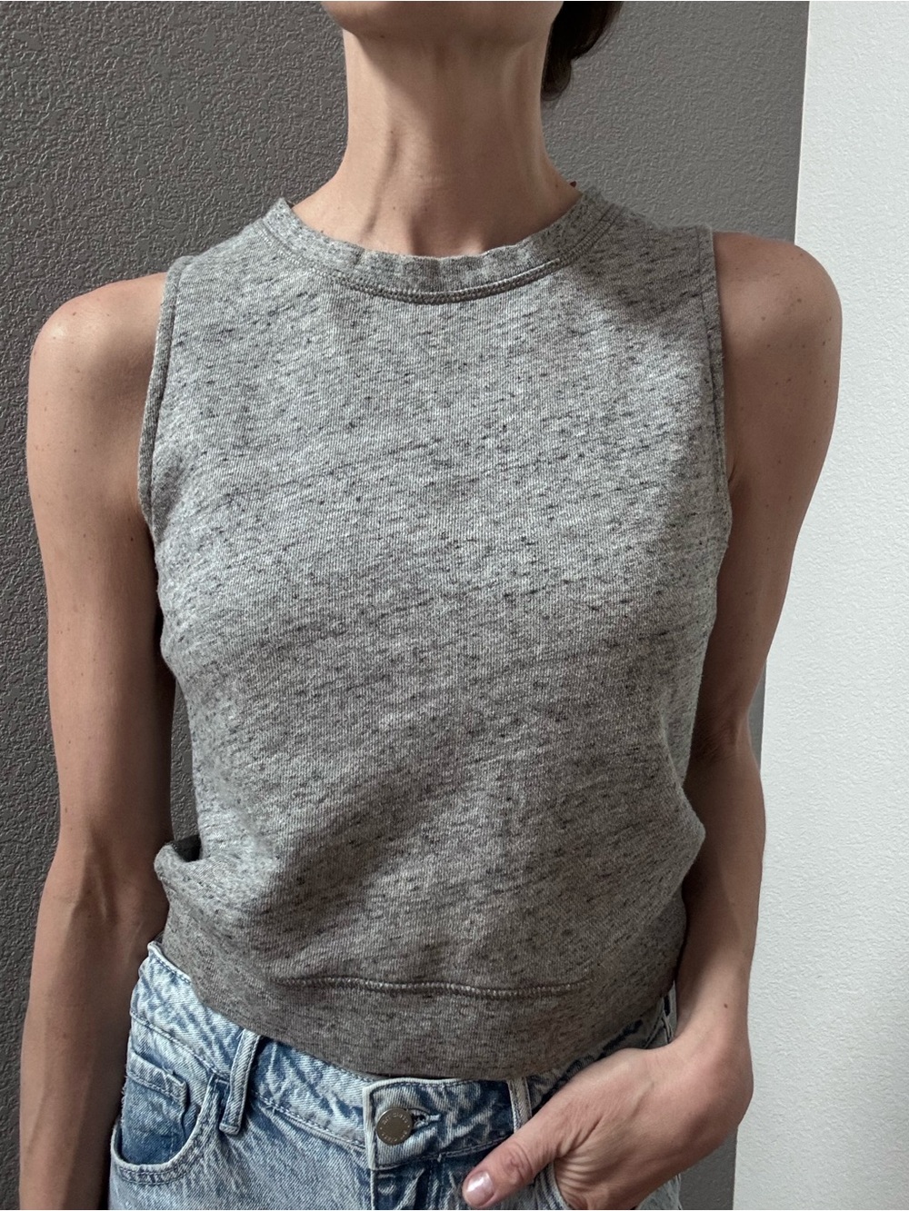 Madewell High Neck Sweatshirt Tank Grey Women’s XXS Casual Streetwear